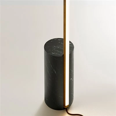 Lampada da terra con base in marmo nero Marquina