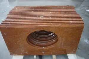 Parti superiori di vanità del bagno in marmo spagnolo Rojo Alicante