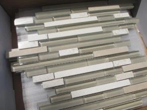 Beige marmo & vetro mosaico piastrelle per cucina Backsplash & bagno