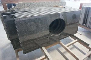 G654 Parti superiori di vanità del bagno di Cina granito grigio scuro & banconi da cucina